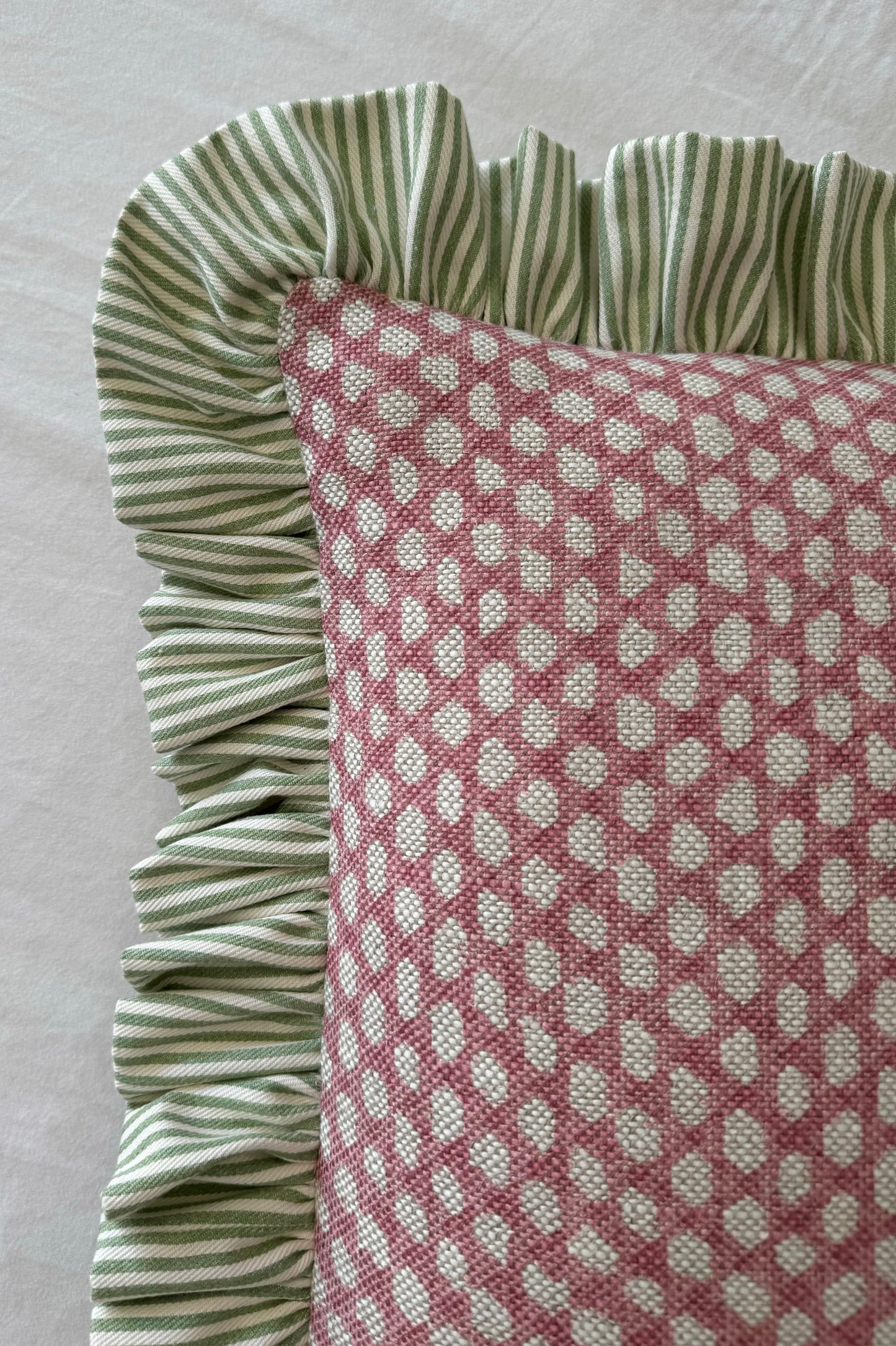 Pink Fermoie x Green Candy Stripe Ruffle