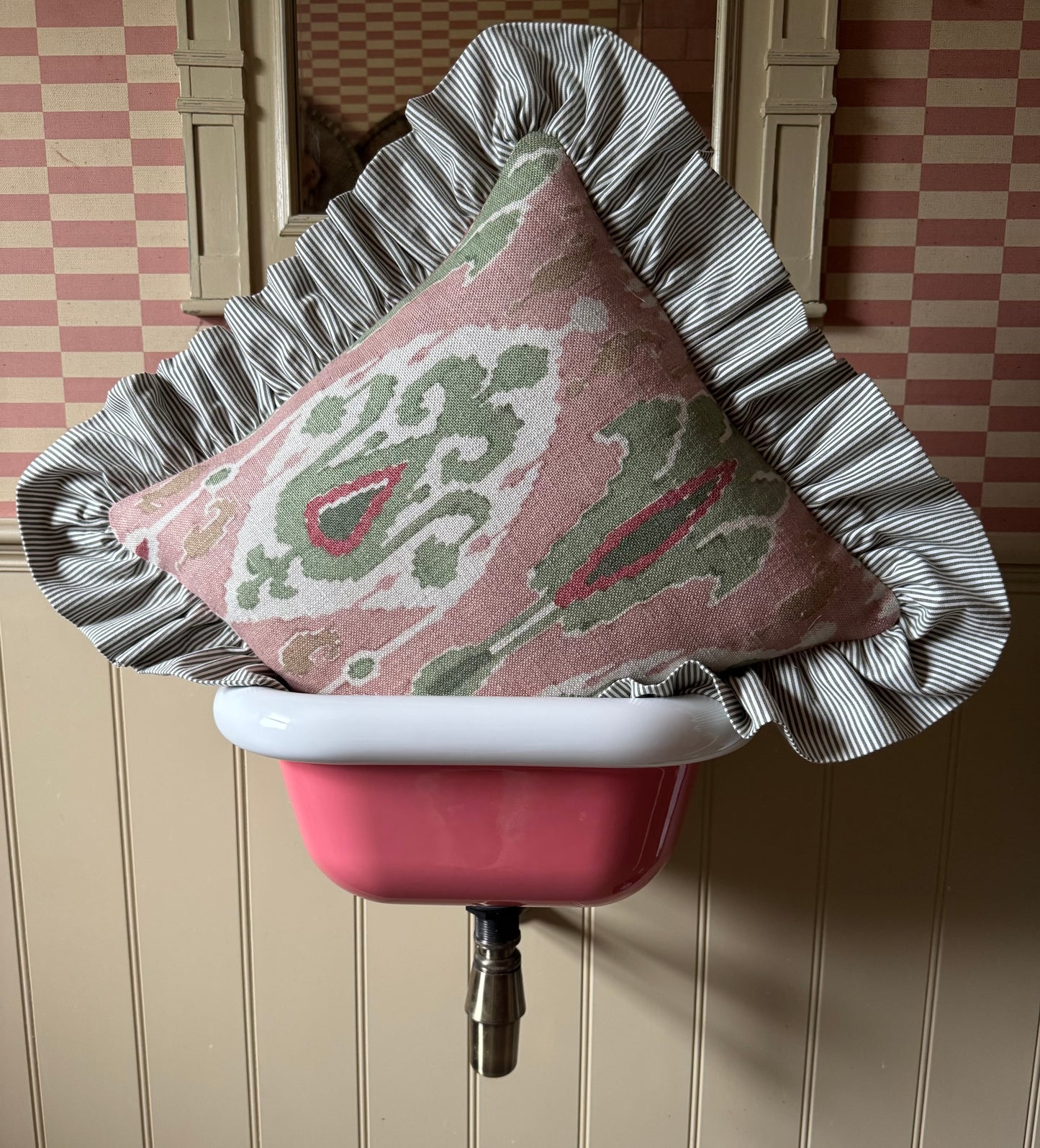 GP&J Baker ‘Bokhara’ x Green Pinstripe Ruffle