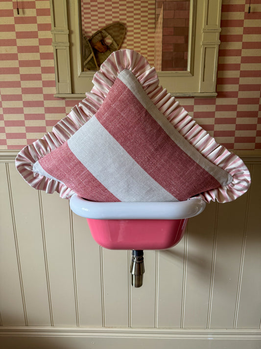 Red Colefax & Fowler Stripe x Pink Ruffle