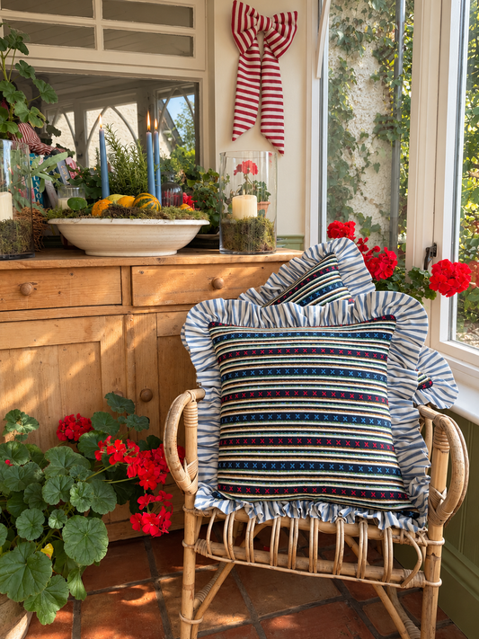 Christopher Farr x Blue Stripe Ruffle