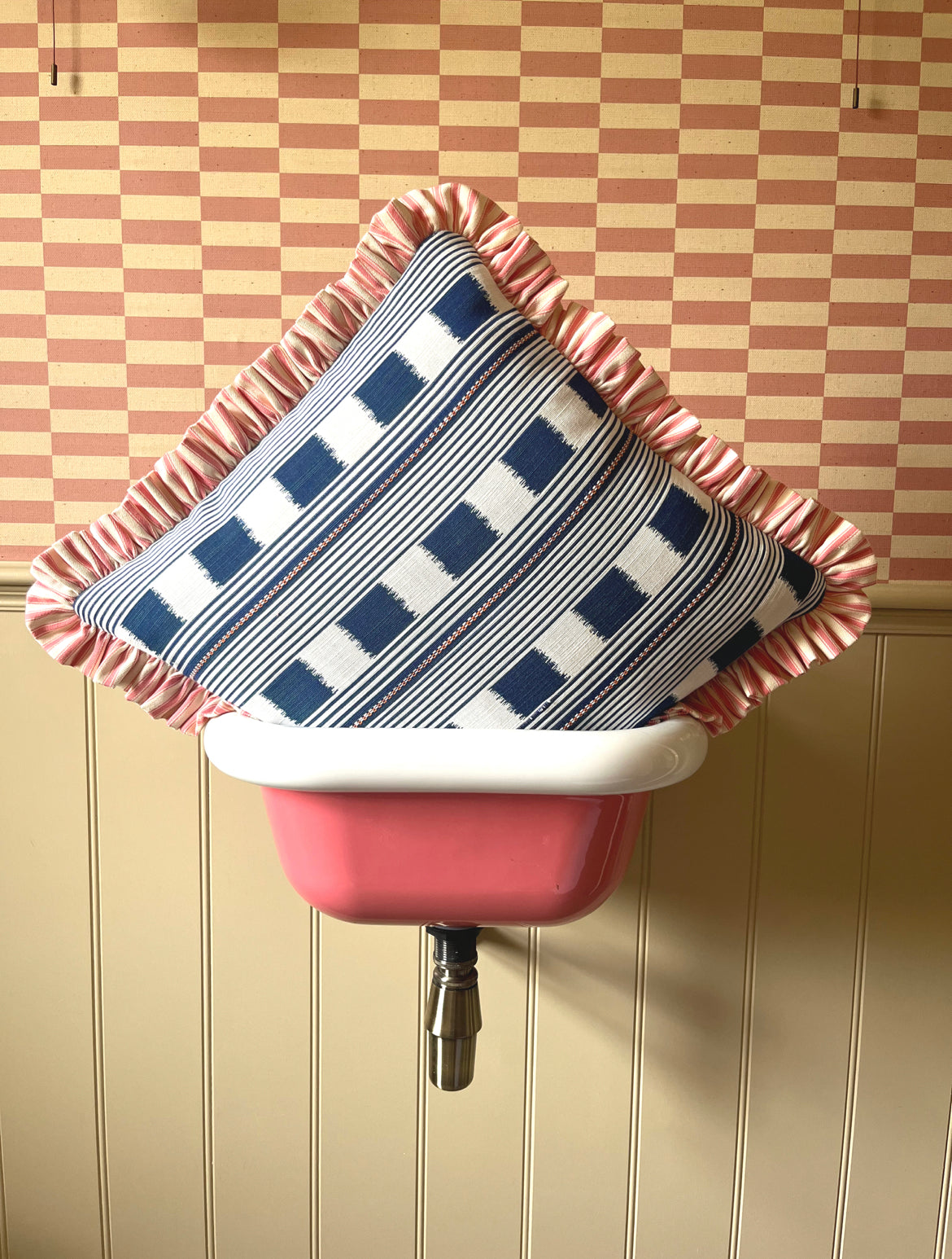 Christopher Farr x Pink Ticking Ruffle